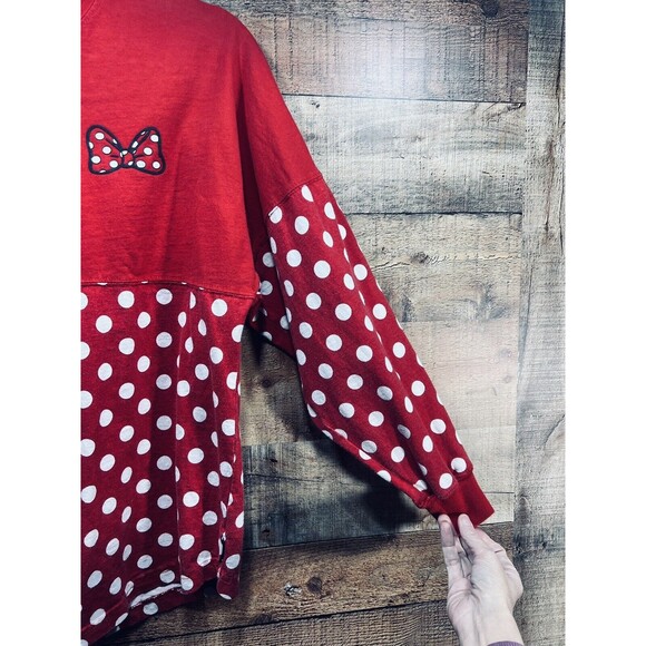 Disney Shirt Womens X-Small Red Spirit Jersey Minne Mouse Polka Dot World Resort - Picture 3 of 8